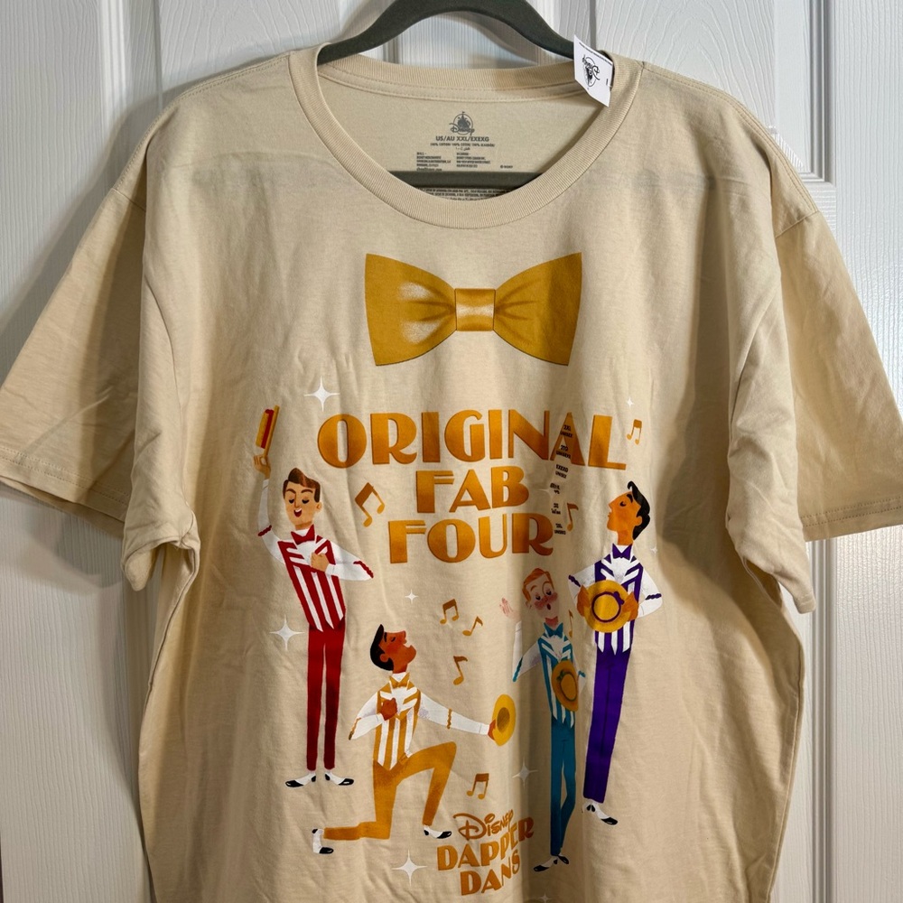 NWT. Disney Adult Shirt Dapper Dans - The Original Fab Four XXL.